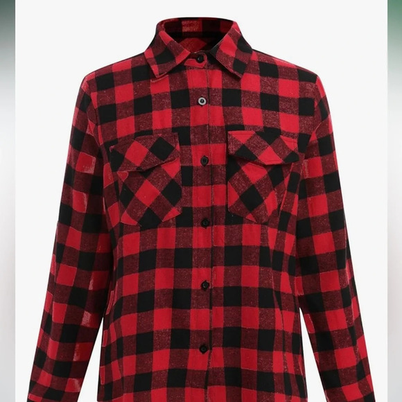 Flannel Co Stylish Buffalo Check Flannel plaid shirt. Red and Black size XXL - Picture 10 of 14